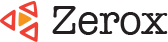 Zerox logo with stylized red triangles beside text.