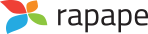 Colorful abstract flower logo with 'rapape' text.