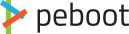The logo of Peboot featuring colorful geometric shapes and text.